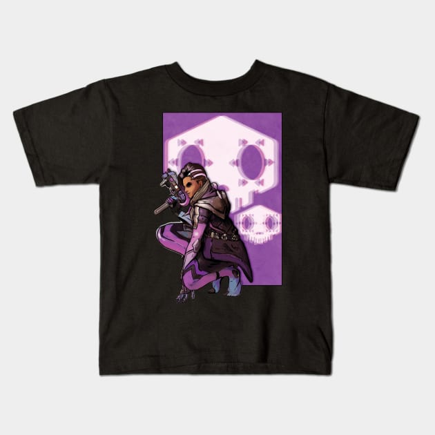 Overwatch - Sombra Kids T-Shirt by LiamShaw